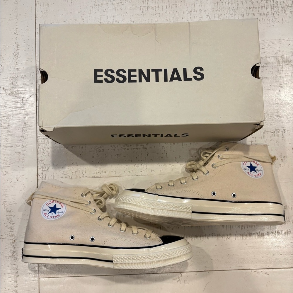 Fear Of God Essentials X Converse High Top Sneakers Cream Black 44EU 11US NIB